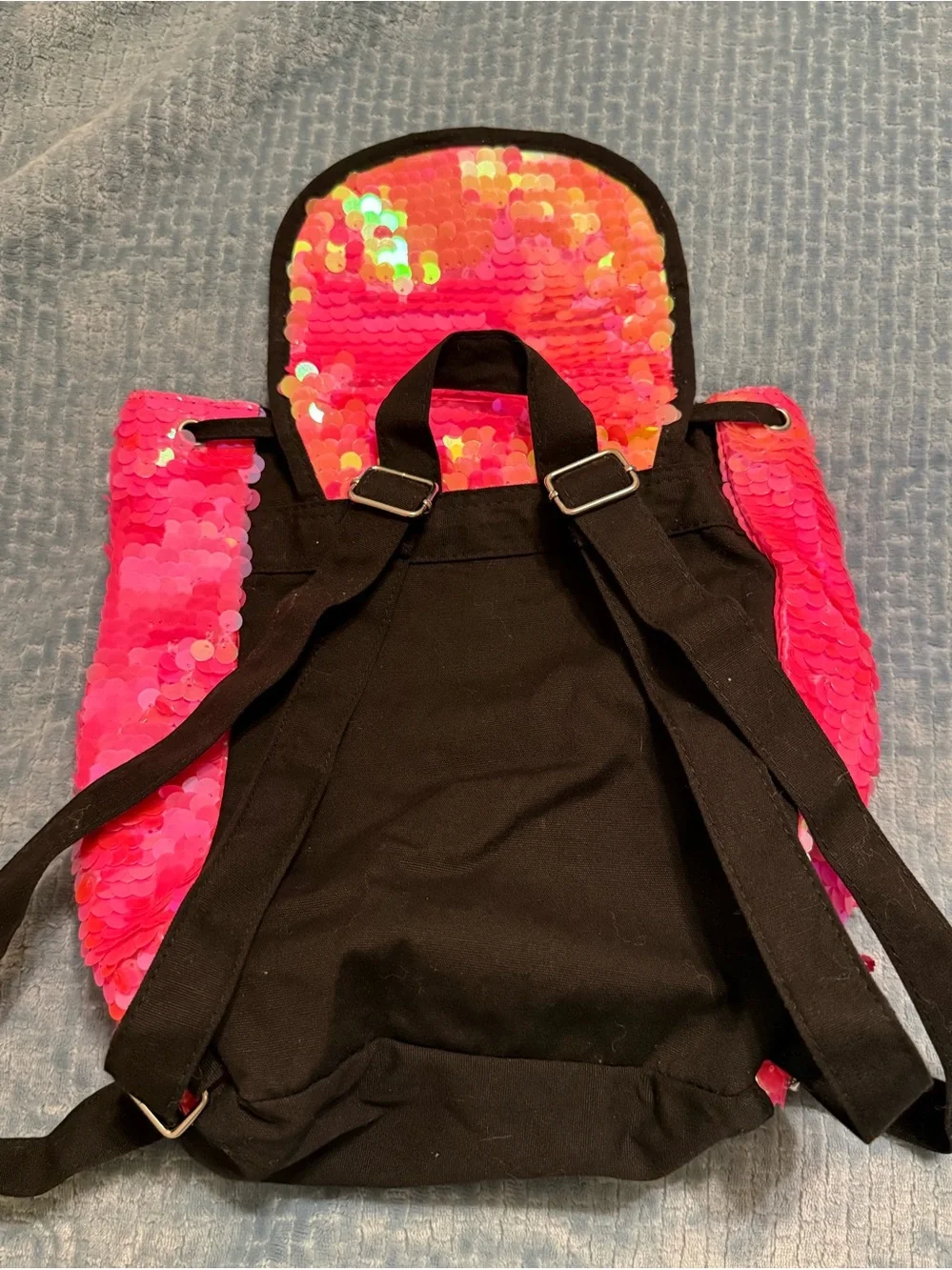 Justice Sequin Kids Backpack - Pink Sparkle like new